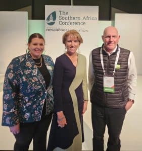 From left to right is Stephanie van der Walt, county manager, IFPA Southern Africa Region, Cathy Burns, CEO, IFPA, and Jaco Oosthuizen, country council chair, IFPA Southern Africa.
