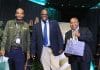 Dr Takisi Masiteng, head of the Department of Agriculture and Rural Development in the Free State, Jeremia Mathebula, vice-chairperson of Grain SA, and Saki Mokoena, MEC of agriculture and rural development in the Free State. (Photograph Christal-Lize Muller)