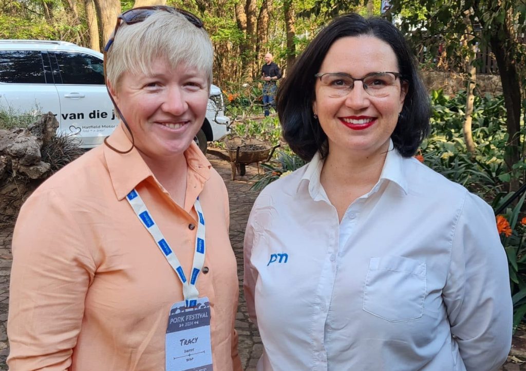 Dr Tracy Davids, commodity markets and foresight lead at the Bureau for Food and Agricultural Policy (BFAP) with Susan Marais, journalist at Plaas Media.